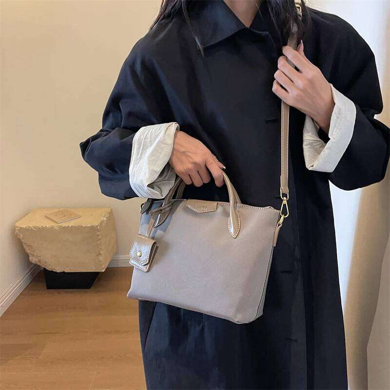 Quality Branded Top Handle Bags For Women Oxford Cloth Mini Shoulder Shopper Tote Bag With Pendant Designer Handbags