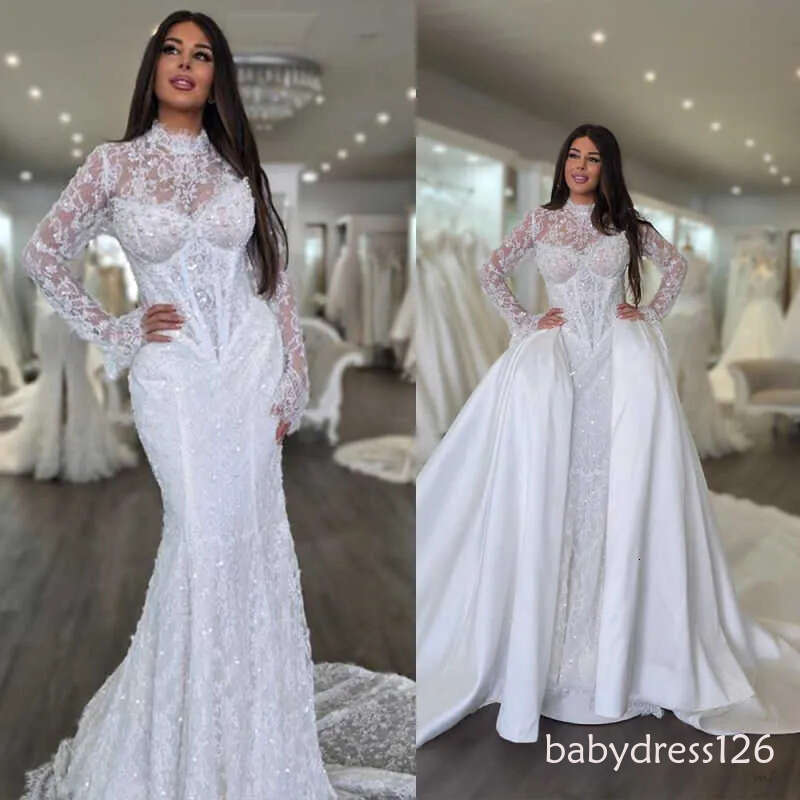 Customized Elegant Sweetheart Wedding Dresses Lace Appliques Off the Shoulder Detachable Train A-line Pleat Bridal Gown Vestido De Noiva ZD19