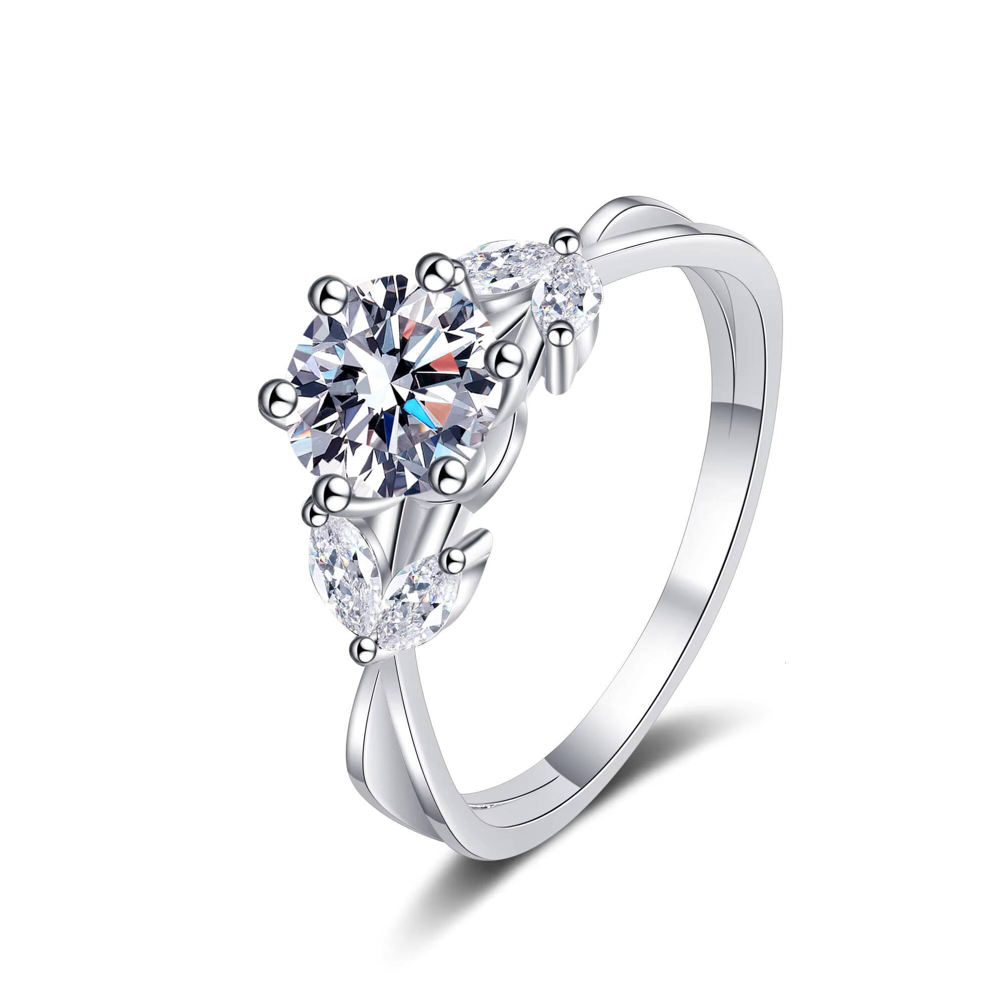 Hot Sales Sterling Silver 925 Ring Woman Fine Jewellery Diamond Moissanite Ring 10ct Engagement Rings