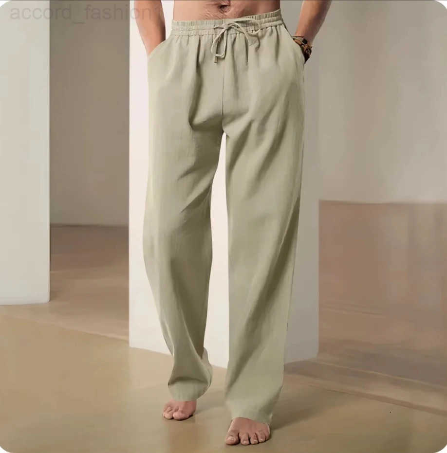 Cotton and linen pants men summer straight leg casual quick drying sports pants men wide leg oversized linen pants 2025 new item H260330