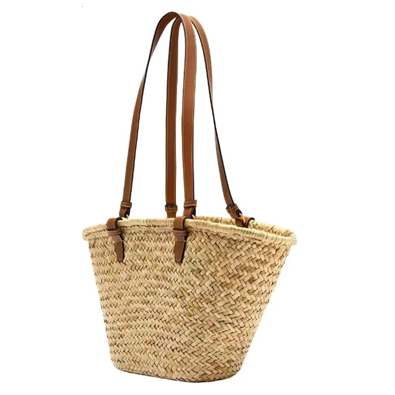 Straw Woven Tote Bags Large Capacity Handbags Summer Casual Beach Women Shoulder Simple Style Shopping260316