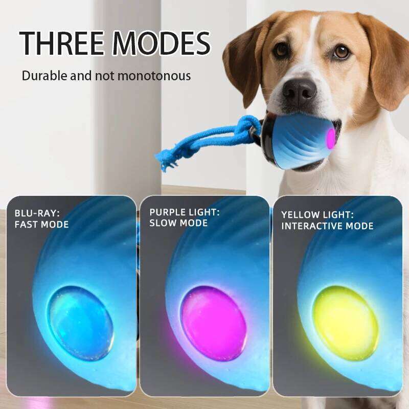 Smart Dog Electronic Interactive Pet Toy Ball Rope USB 3 Modes Automatic Moving Bouncing for Puppy Chew Products
