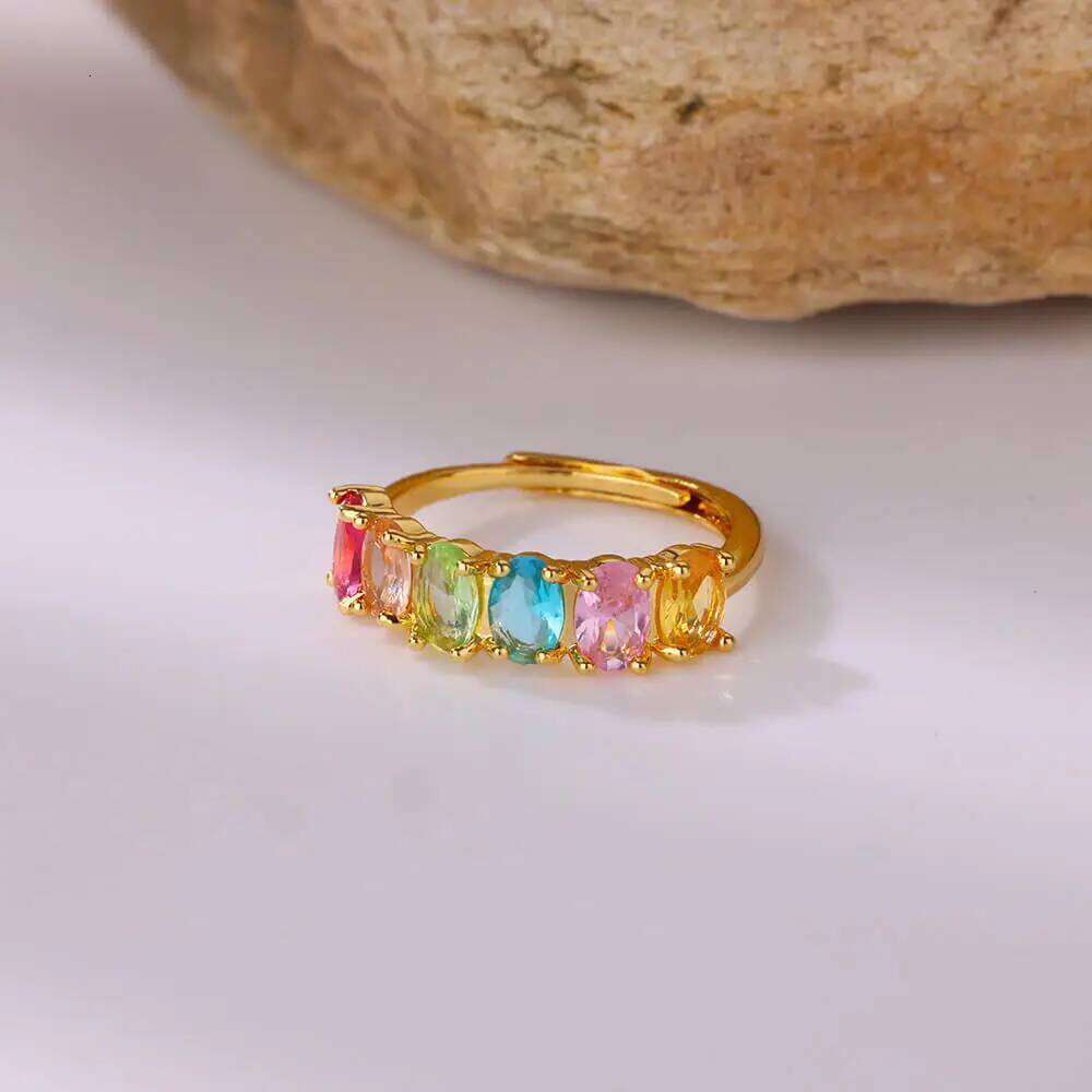 Ring Crtystal Waterdrop Rings For Women Stainless Steel Gold Color Geometric Adjustable Ring Wedding Party Fashion Jewerly Visionice