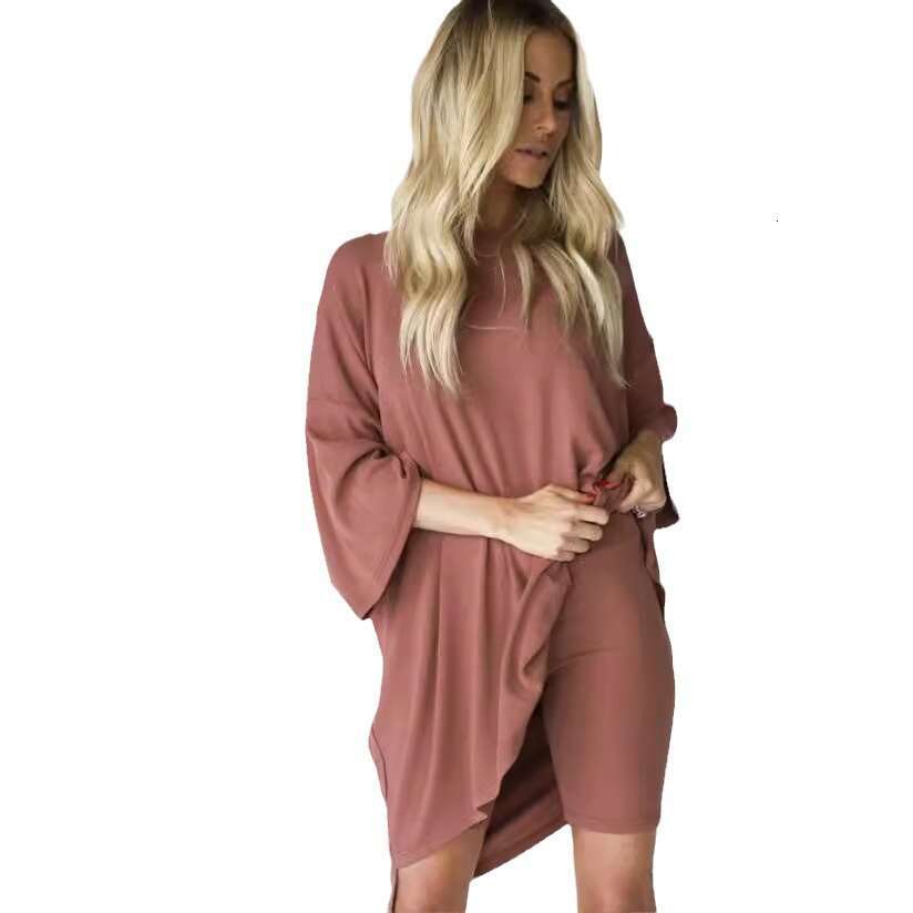 2026 Spring/Summer New Versatile Loose Plus-Size Women's Clothing European American Casual Home Short-Sleeve T-Shirt and Shorts Set