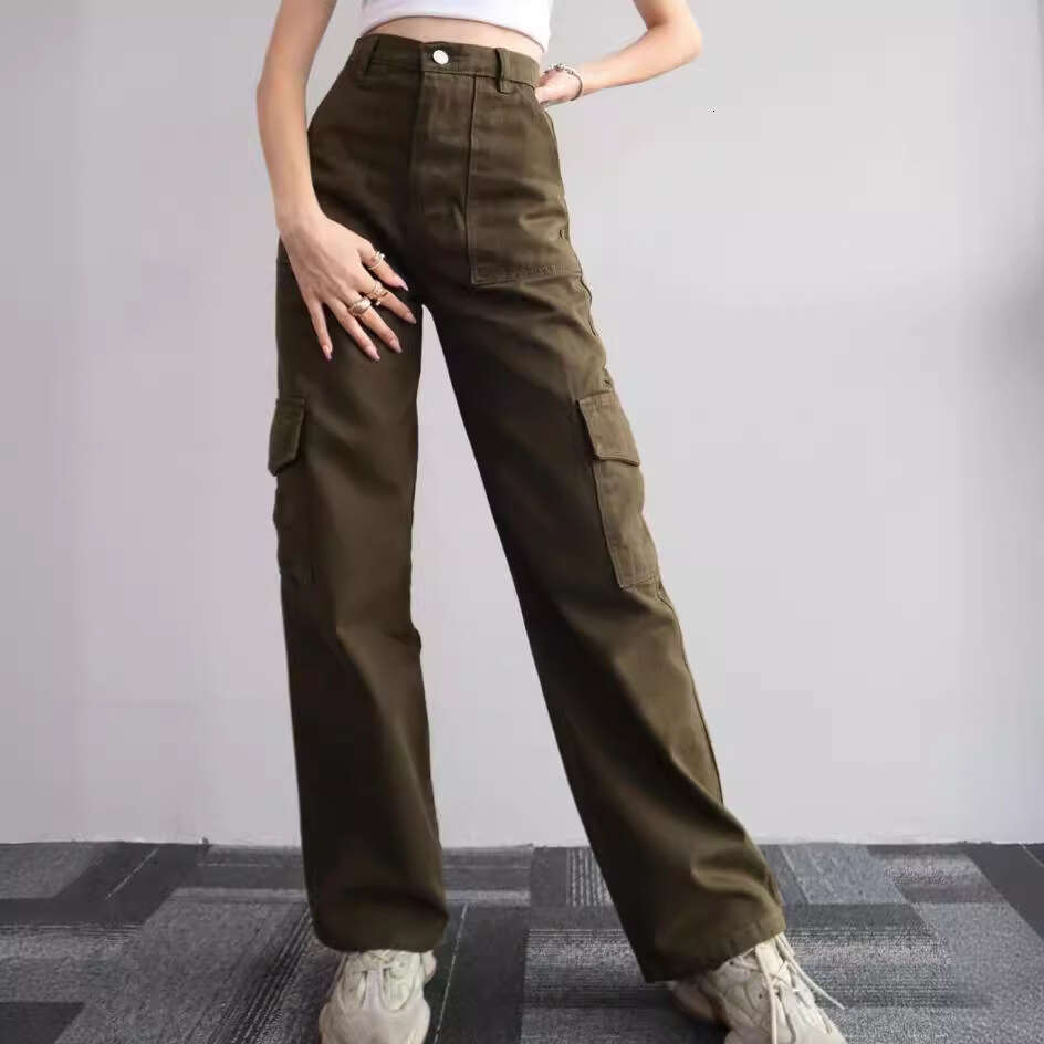 2026 European and American New Style Versatile Casual Mid-Waist Three-Dimensional Pocket Trousers Slim-Fit Work Pants