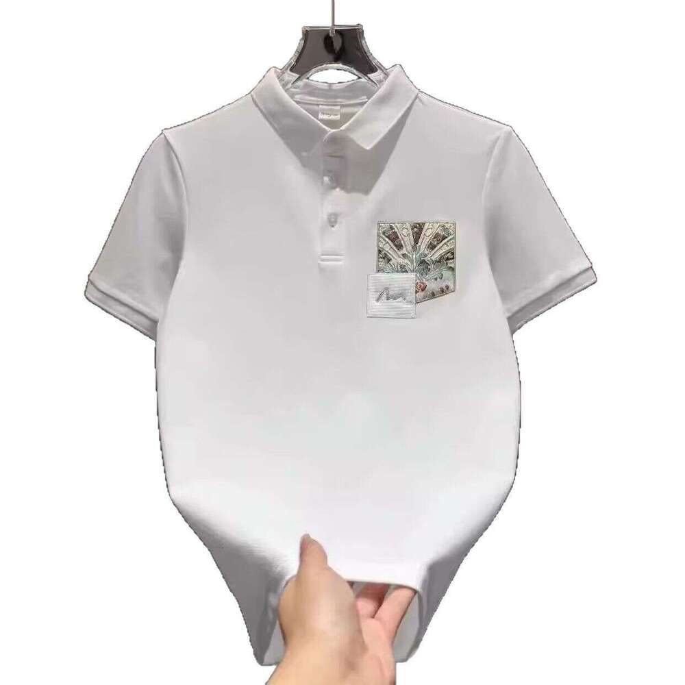 High-End Short-Sleeve T-Shirt Polo Shirt luxury New Chinese Style National Trend Printed Turn-Down Collar Breathable Fashion Men's