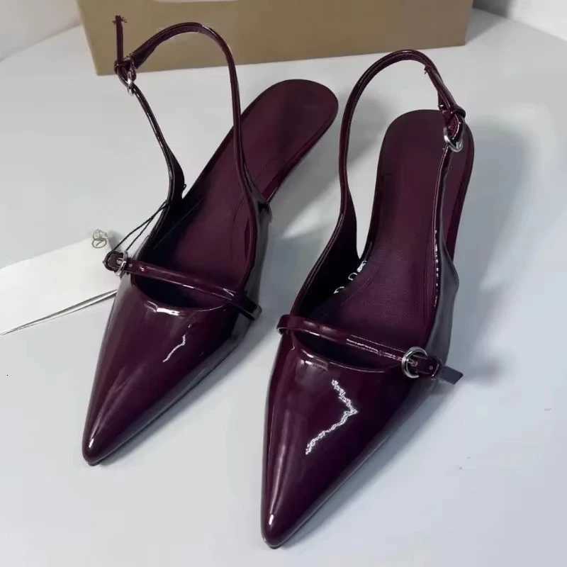 Pointed Toe Buckle Strap Ladies Sandals Solid Shallow Fashion Sexy Party Slingbacks 2025 Summer High Heeled Shoes Woman Z260330