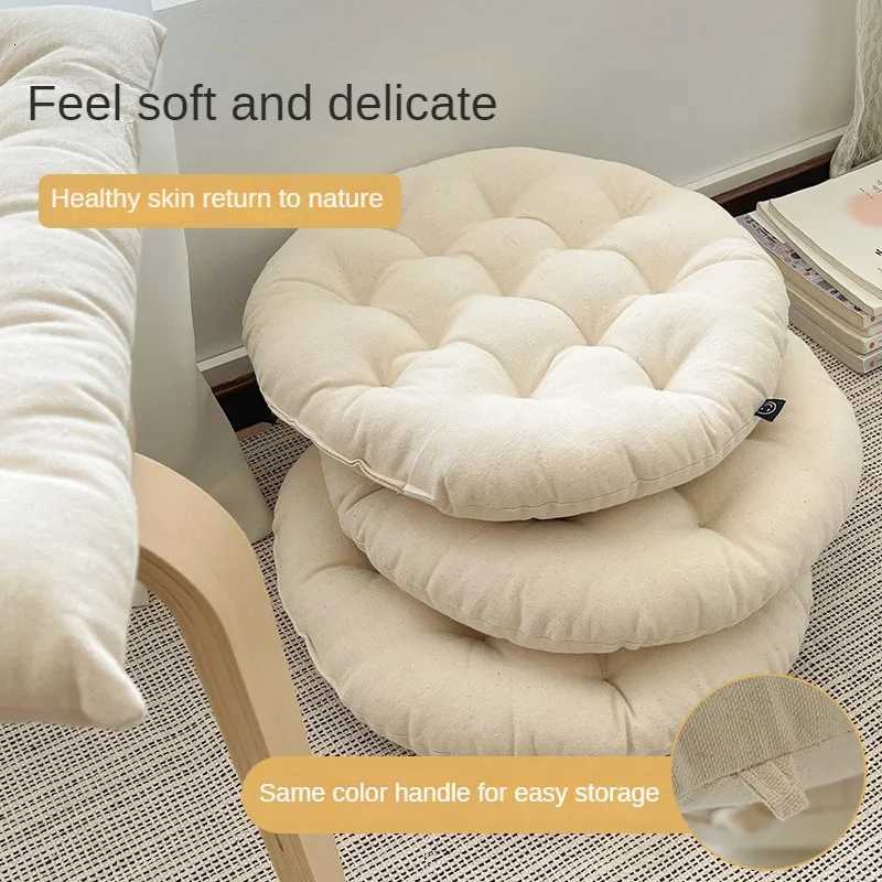 Japanese Simple Plain Square Cushion Living Room Sofa Tatami Futon Mat Round Floor Cushion Dining Chair Strap Chair Cushion H260330 - view 5