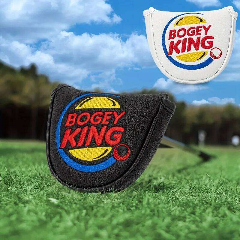 BOGEY KING logo cover, available in white/black, putting golf accessories, magnetic closure, stylish, durable 26Y0330