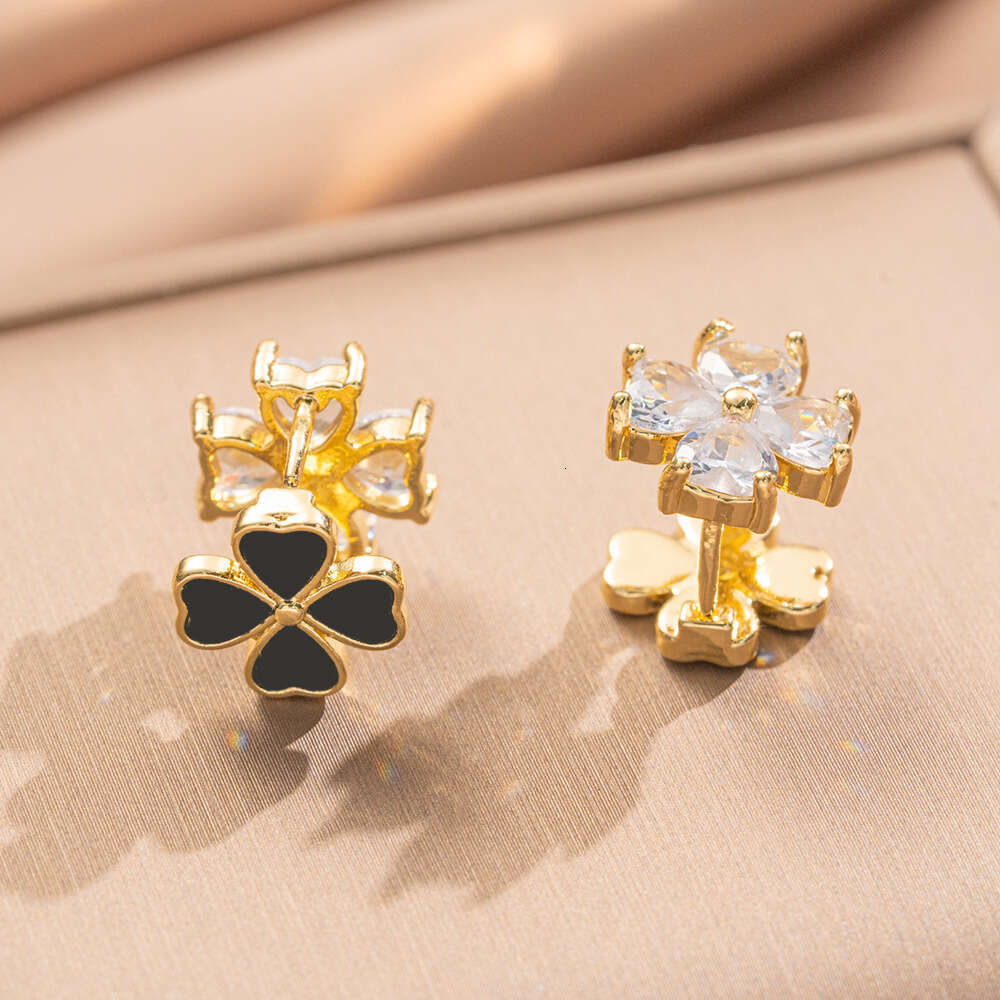 Double-sided Four-leaf Clover Niche High-end Earring Fashionable And Versatile Women's Earrings