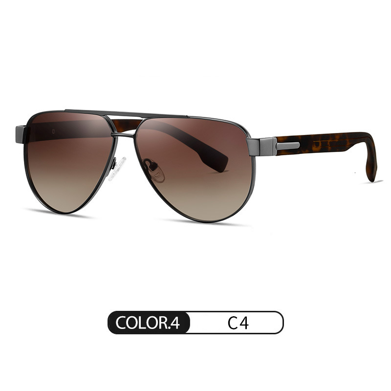 2026 Fashion Metal Polarized Designer Sunglasses Luxury Brand Accessories Classic Men's Sunscreen Double Bridge Driving Outdoor Cycling Sunglasse
