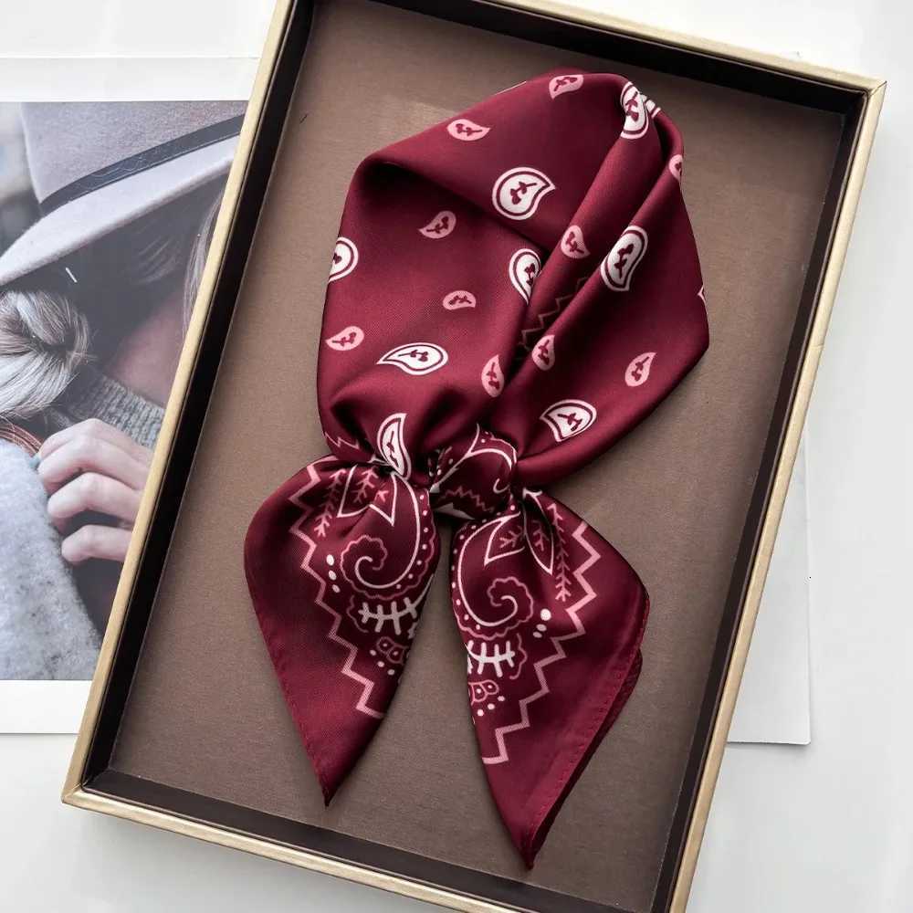 Paisley Design Print Scarf Silk Imitation Scarf Wen Square Hairbands Foard Fem Bandana Neck Kerchief bands 2026 New X260328
