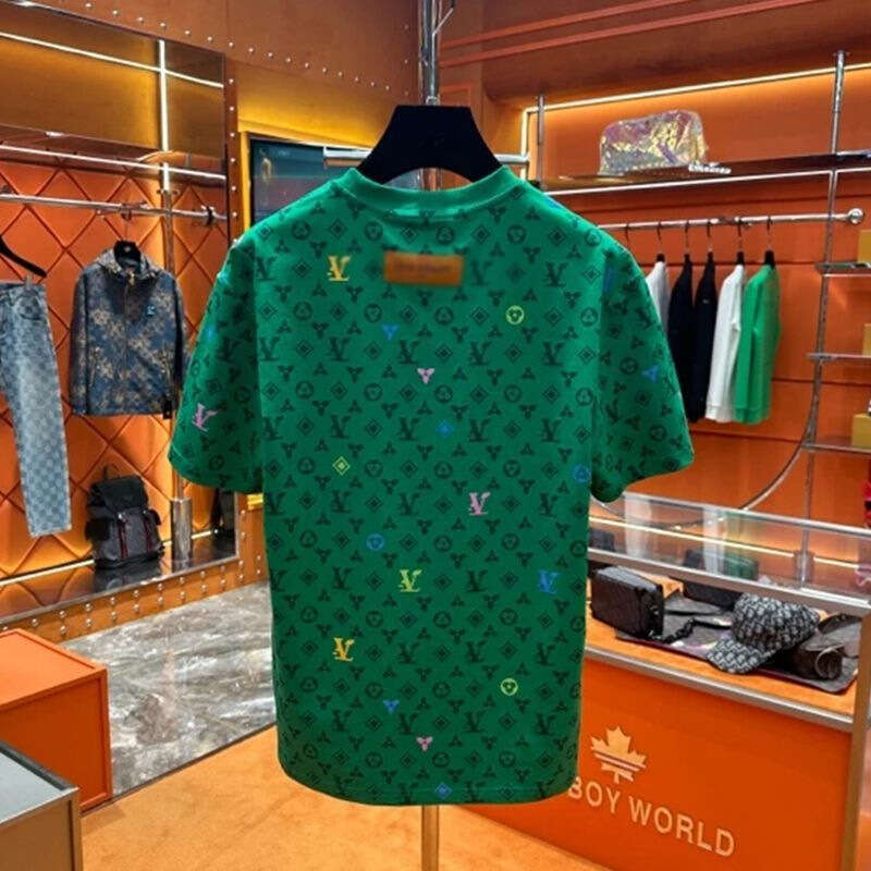 luxury Summer New Letter Print Patch Round Neck High-end Fashion Versatile Short Sleeve Top Unisex