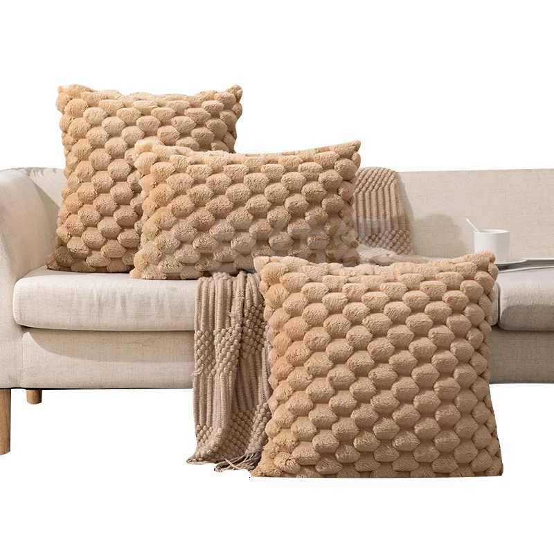 Woven Snowflake Velvet Solid Color Pillow Cover Pillowcase Soft Comfortable Waist Cushion Cover for Living Room Sofa Home Decor H260330 - view 7