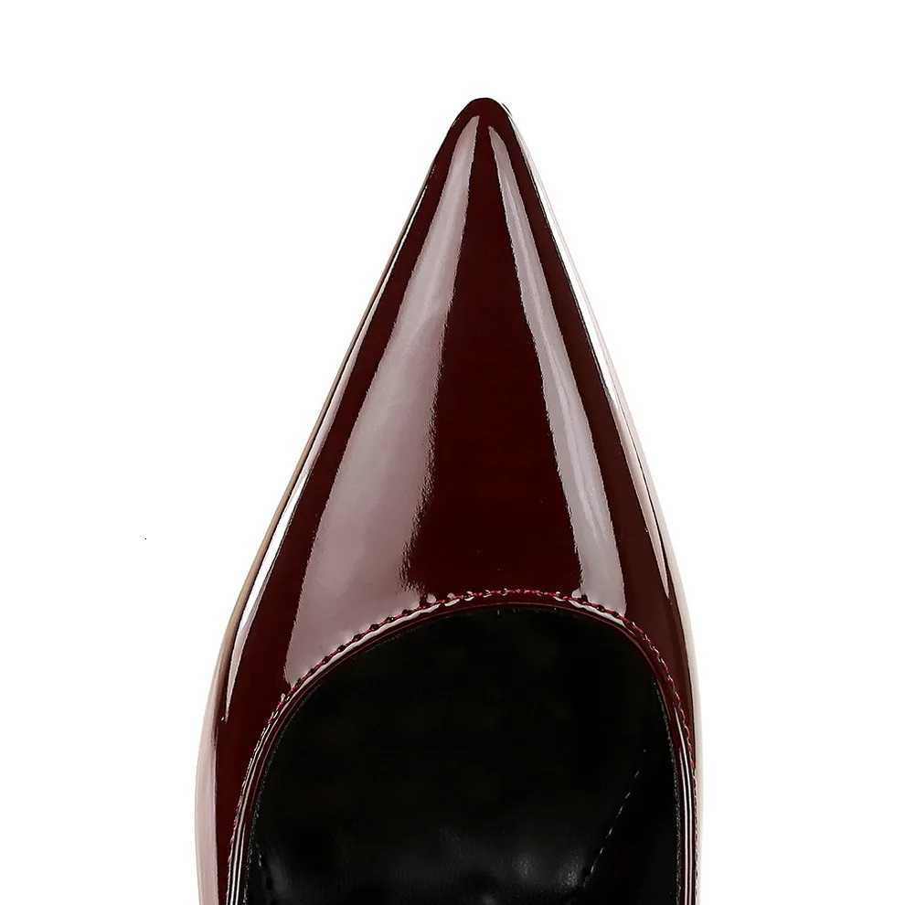 Women Fashion Red Bottom 10cm High Heels Pumps Female Elegant Valentine Date Shoes Lady Glam Patent Leather Pointed Toe Shoes Z260330