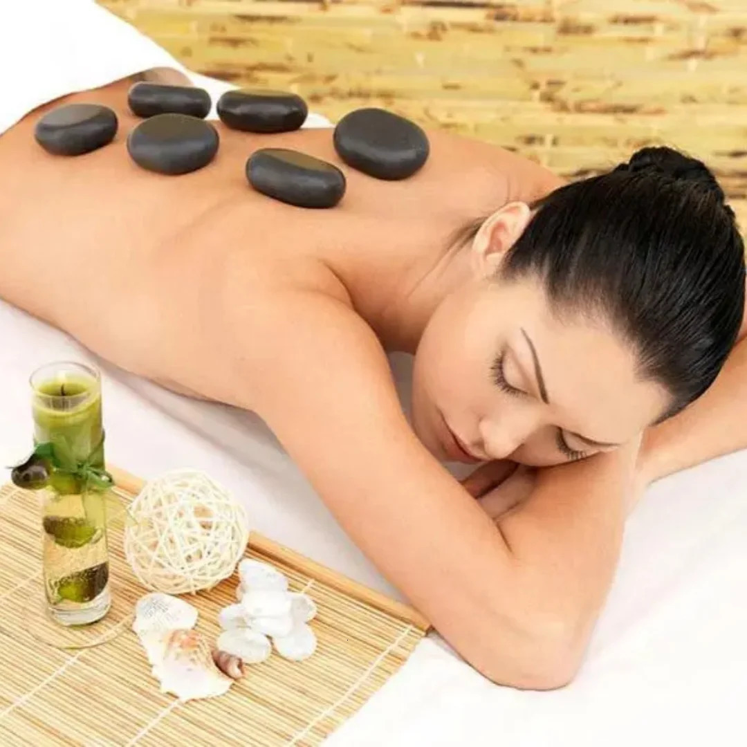 20pcs/set Stone Massage Set Heater Box Relieve Stress Back Pain Health Care Lava Basalt round massage tool stone massager 260316