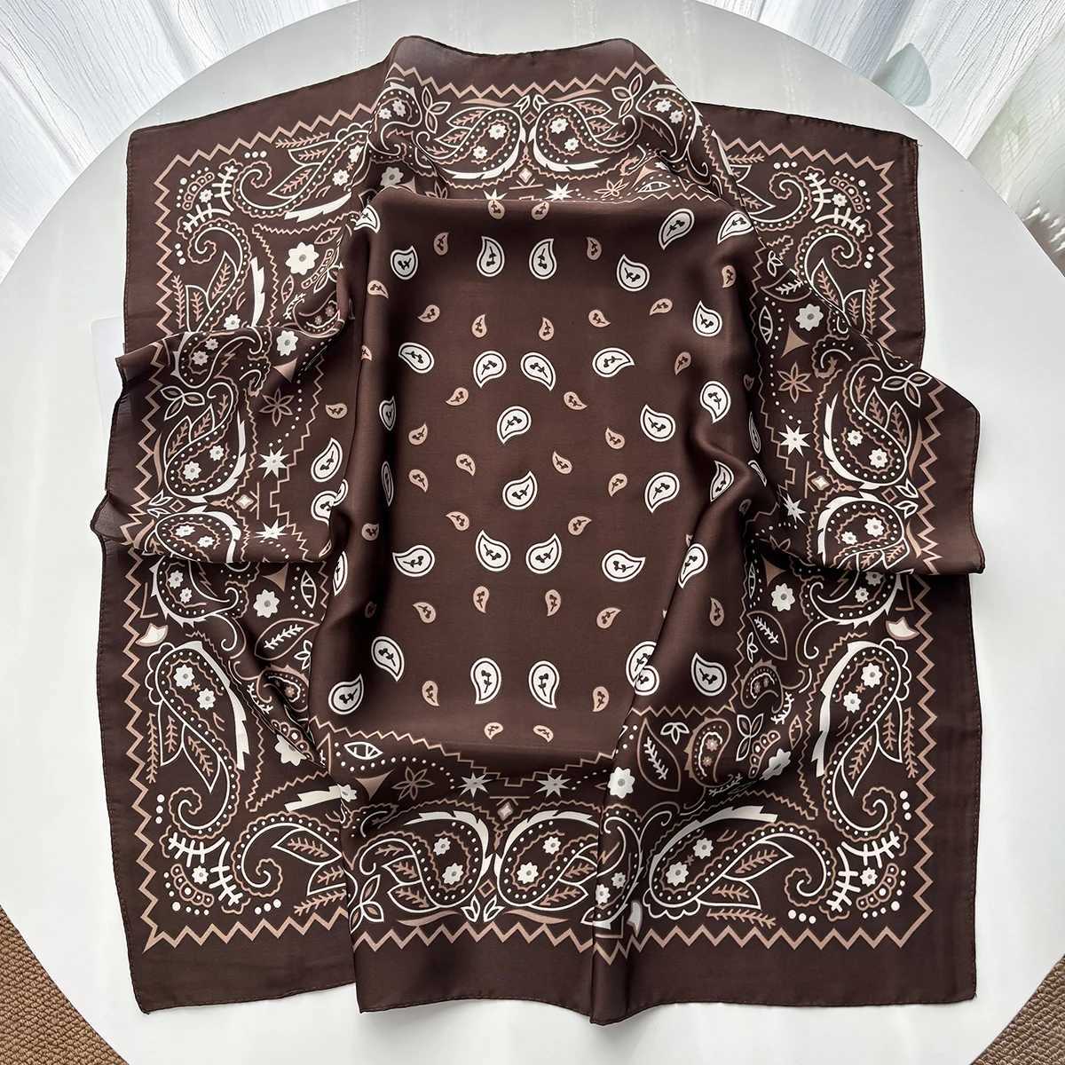 Paisley Design Print Scarf Silk Imitation Scarf Wen Square Hairbands Foard Fem Bandana Neck Kerchief bands 2026 New X260328