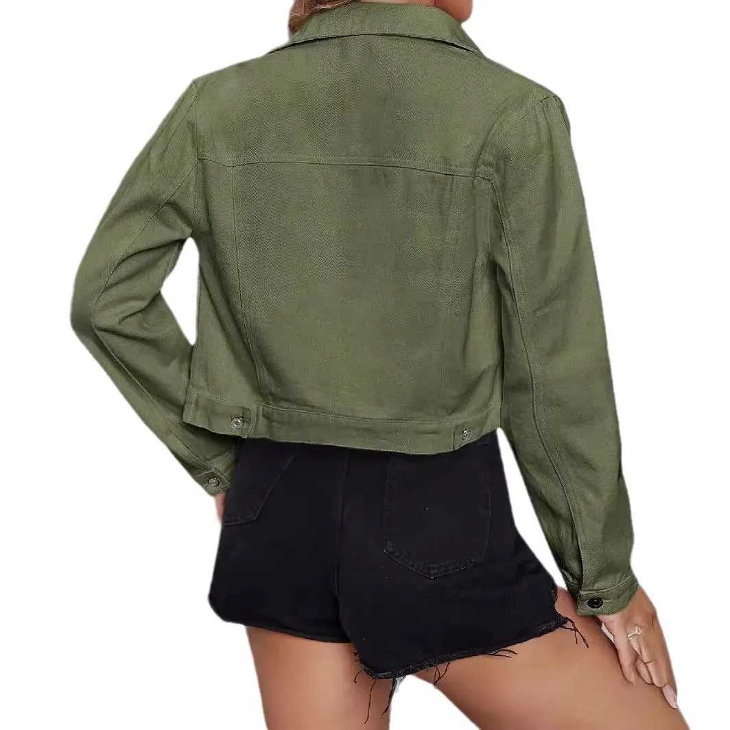 Denim Jacket Women Short Coat Spring Vintage Washed Distressed Overcoat Single Breasted Turn Down Collar Outerwear StreetwearT260328