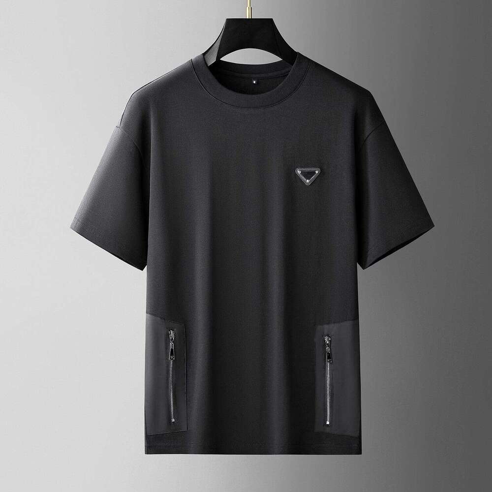 European Style Simple and Fashionable Triangle Logo Short Sleeve T-Shirt luxury Summer New Round Neck Loose Versatile Half-Sleeve Top