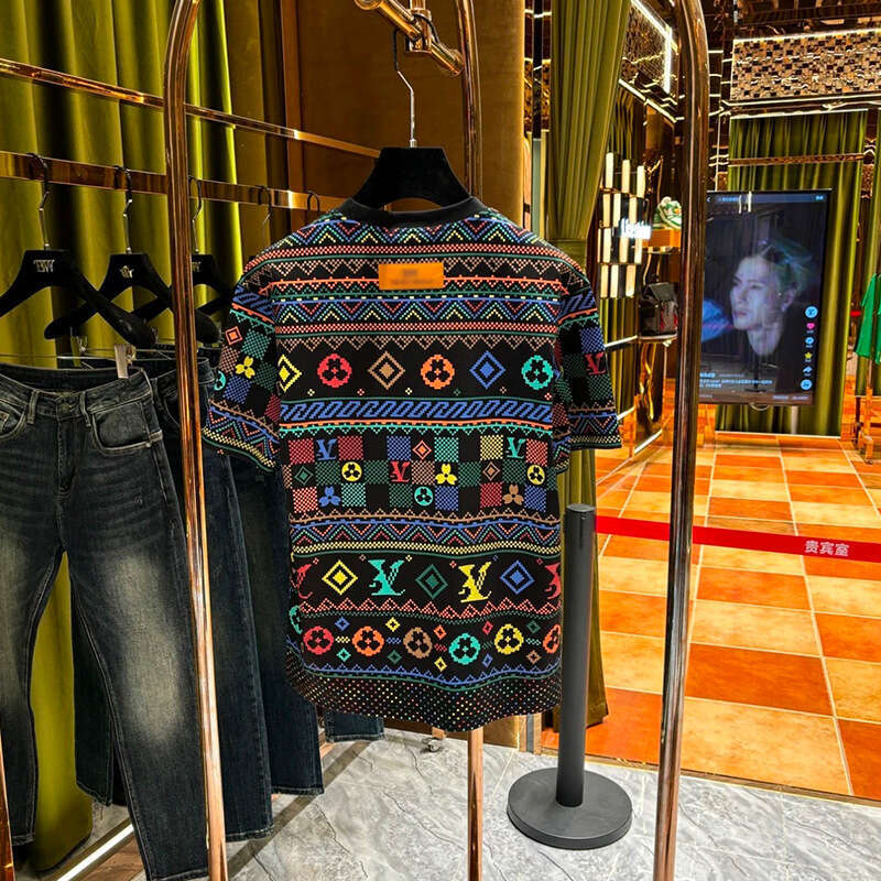 2026 Summer New Men's Trendy Fashion Short-Sleeve Colorful Printed Light Luxury Popular Loose-Fit Top ins