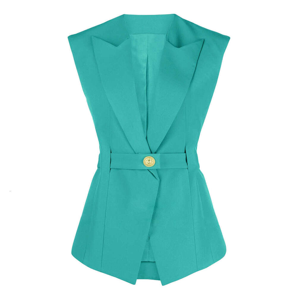 X21 Summer new designer fashionable high-end lace up sleeveless slim fit elegant commuter women's suit vest 2026
