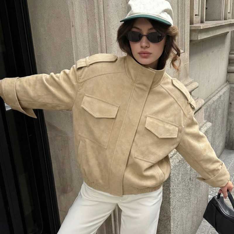 Womens Jacket Black Suede Jacket New Coats And Jackets Lady Autumn 2025 New Collection Long Sleeve Tops Comfortable StreetwearT260328