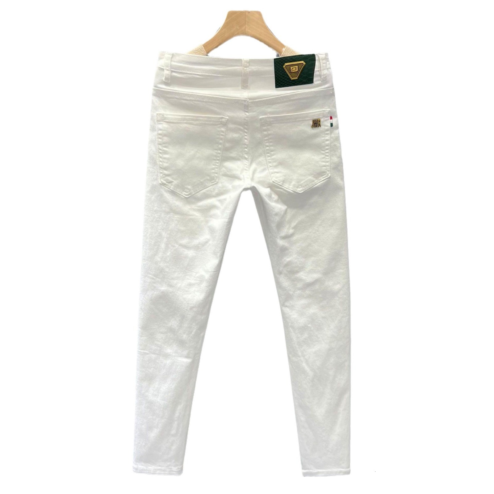 Luxury Brand Designer Clothes High-End Men's White Pants Simple Summer Trendy Men's Business Cotton Skinny Jeans Slim Fit Cropped Pants