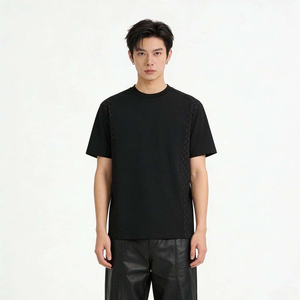 Men's Short Sleeve T-Shirt Summer New Style Pure Cotton Embroidered Fashion High-End Trendy Loose Half-Sleeve Top B1dad1404