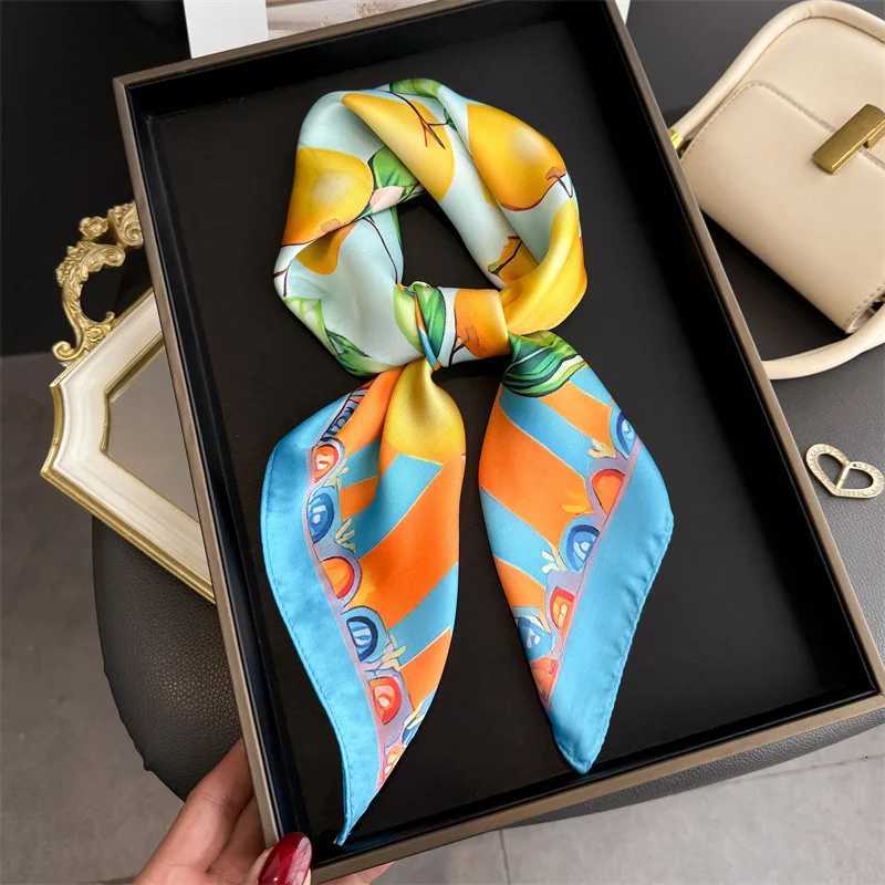 2026 New Lemon Print Silk Square Scarf Wen scarf Soft Satin Kerchief Scarves Fashion Decorate Hijab Fem band X260328