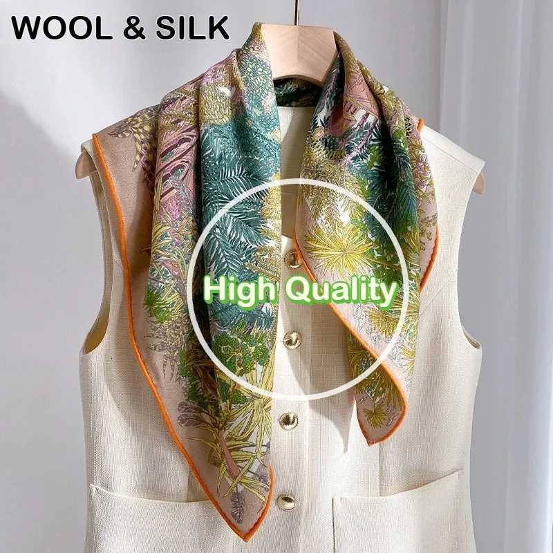 70 wool 30 Real Silk Scarf for Wen Shawls Wraps Foard high quality Scarves Pashmina Fem Hijab Bandana bufanda Poncho X260328