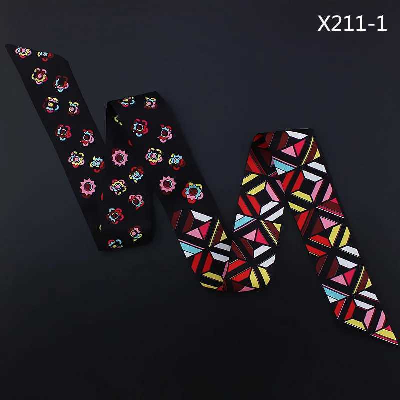 Twill Fabric Wens Scarf 1185cm Silk Slim Neck Wrap Geetric Pattern Soft Cfortable For Work Date Gift X260328