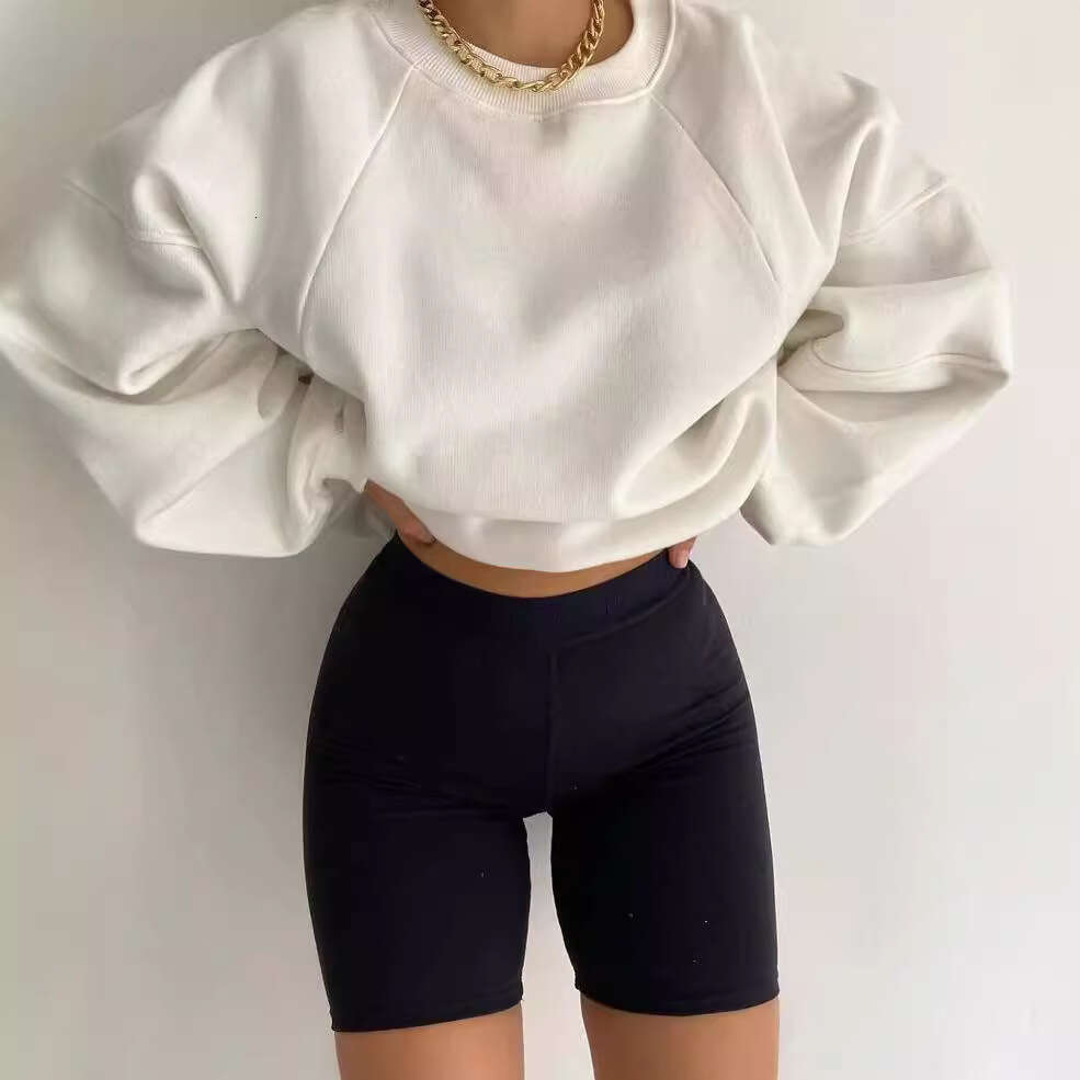 2026 European and American cross-border new style round-neck patchwork long-sleeve solid color basic versatile sweatshirt