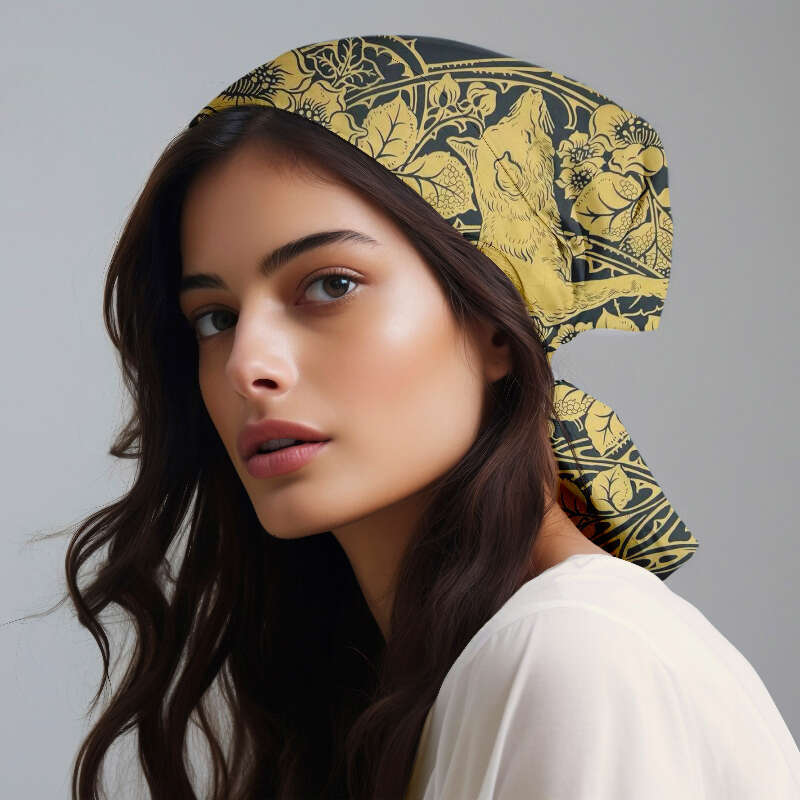 Fox And Flower Pattern Bandana | Stylish Hip-Hop Headband, Fashion Scarf, Outdoor Cycling Neck Gaiter Face Mask, Halloween Skull Headwrap, Liuyuemosha
