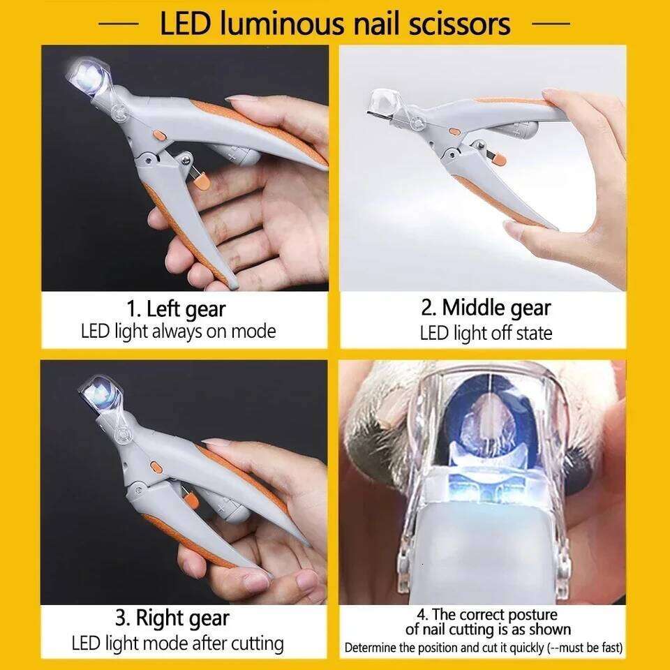 Professional With LED Light Cat Dog Clipper Tool Nail Toeclaw Cutter Scissors Pet Supply