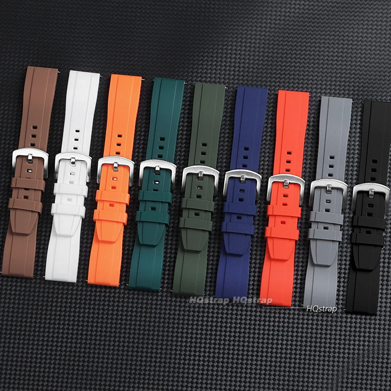 Quick Release Silicone Rubber Watch Strap Soft Sports Watchband Black Green Orange Blue Wristband Bracelets 20mm 22mm Band 260318