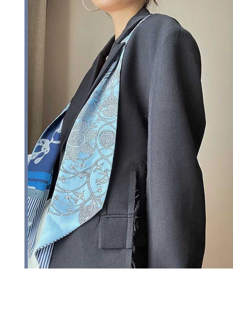 Luxury Long Silk Scarf Female Animal Horse Print Thin Narrow Scarf Bag Hair Band Ribbon Scarfs Women Neckerchief Z260330