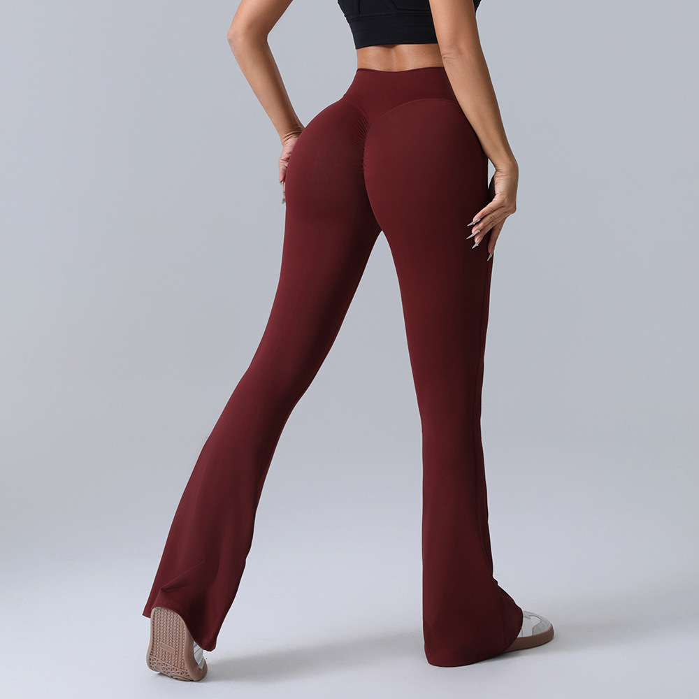 Peach Flare Yoga Pants for Women High Waist Butt-Lifting Tight Pants Wide-Leg Quick-Dry Running Sports Pants for Women
