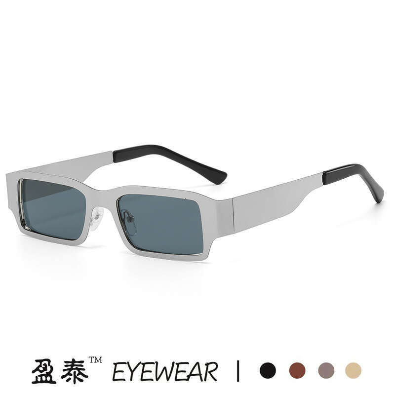 New Steel Metal Square Cyberpunk Internet Celebrity Style Hip Hop Personality Trendy Sunglasses Y2K