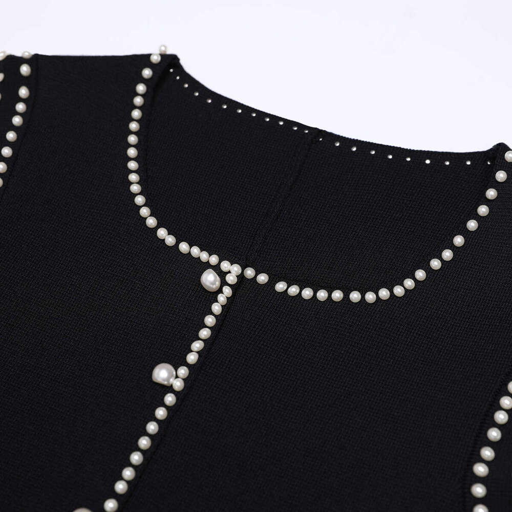 Summer A9 new designer high-end quality pearl lace elegant slim fit sleeveless long skirt 2026