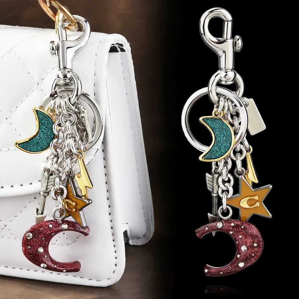 New Alloy Moon Stars Keychain Keyring Cute Bags Pendant Cartoon Car Key Chain Z260330