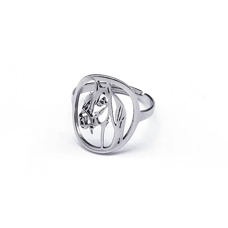 Horse Head Animal Jewelry Unisex Adjustable Size Stainless Steel Fashionable Unisex Style Light Luxury Titanium Steel Accessories