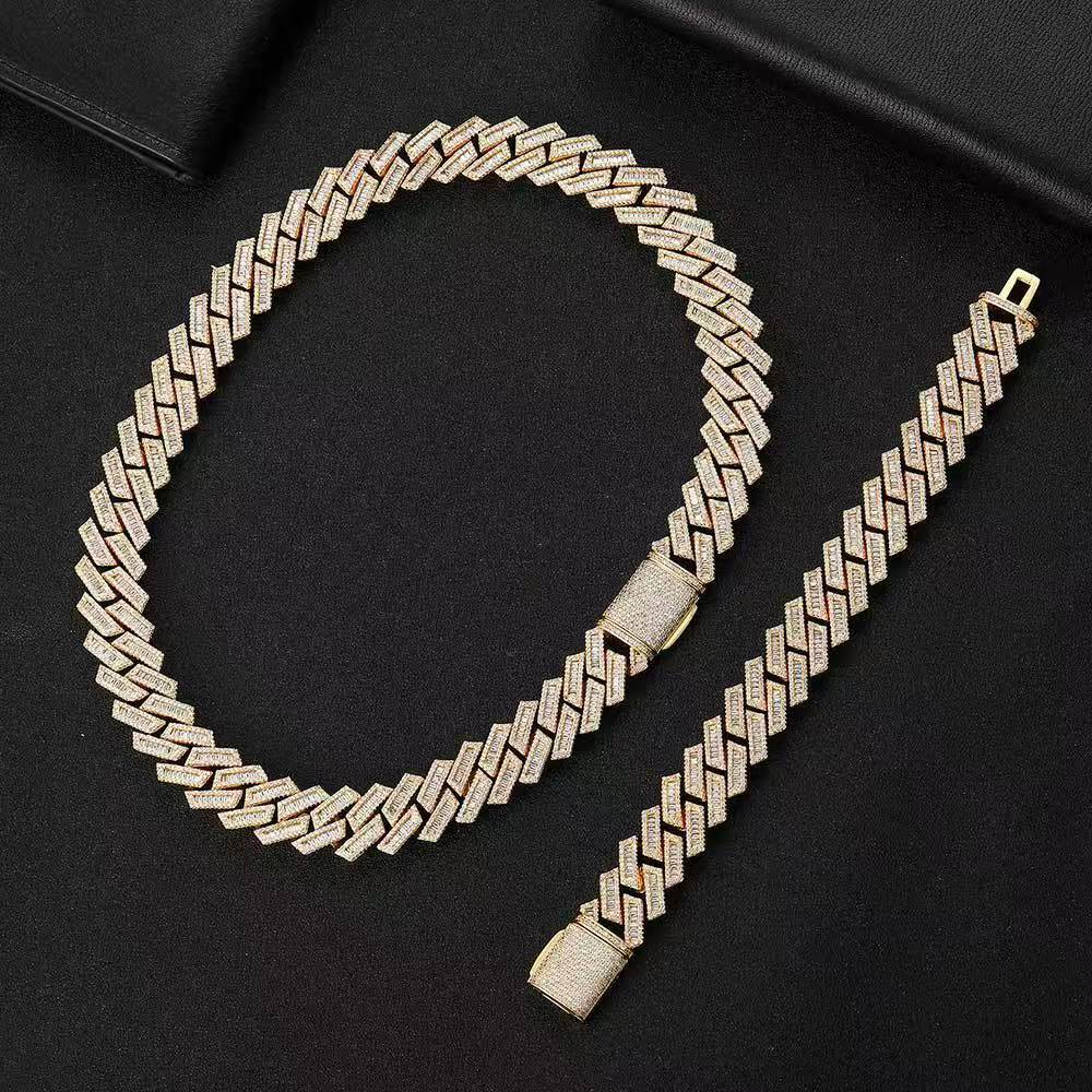 Morganite Necklace Designers' Style Diamond Silver Necklace Full Diamond Design Necklace Tested by GRA Cuban-style Ring-shaped Morganite Necklace