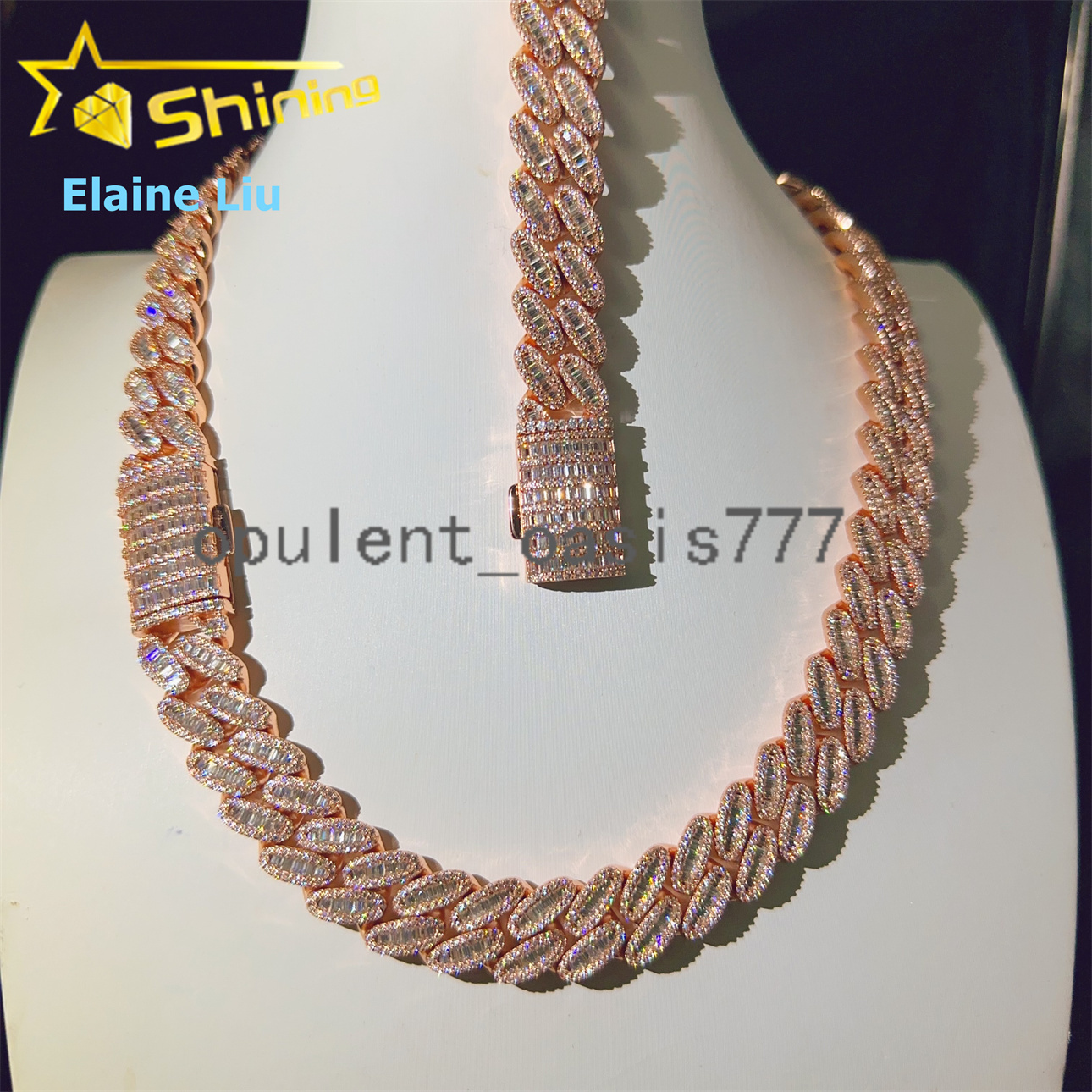 15MM Sterling Silver 925 Moissanite Cuban Miami Cuban Necklace Hip Hop Jewelry VVS Moissanite Cuban Link Chain Necklace