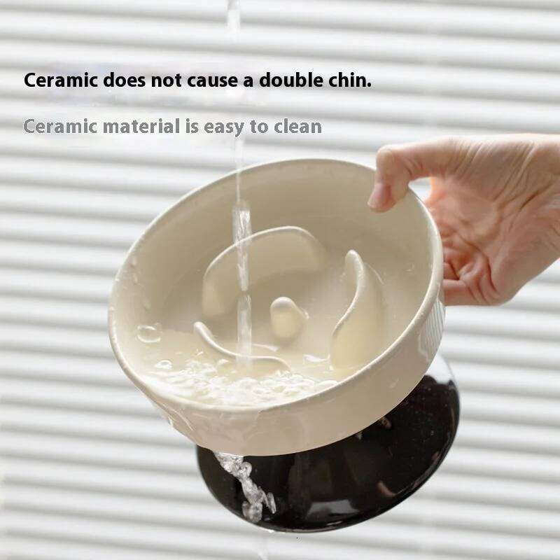 Ceramic Feeder Neck Protection Cat Food Bowl Elevated Anti-Choke Slow Eating Large Capacity Dog Pet Supplies 26W0330