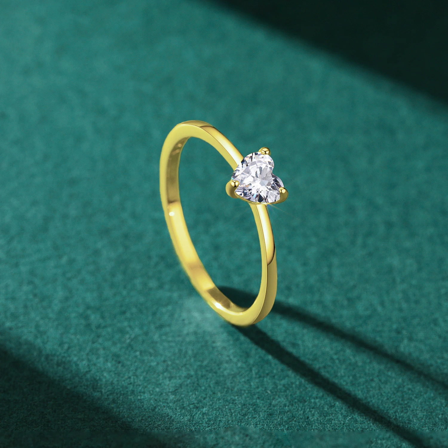 Modian 925 Sterling Silver Simple Love Heart AAAAA Zirconia Sparkling Finger Ring For Women Female Wedding Jewelry 260324