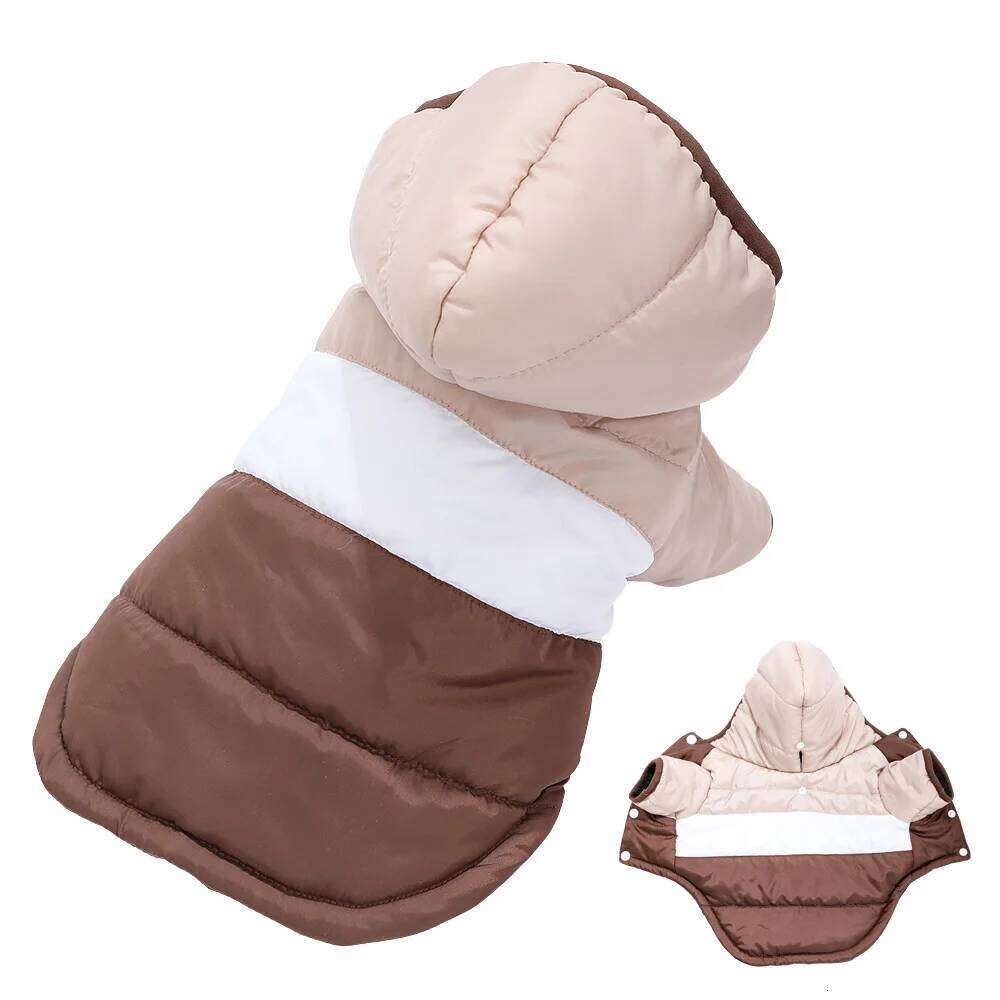 Autumn Clothes Winter Pet Dog Coat With Hooded For Small Medium Dogs Cats Windproof Puppy Solid Overalls Yorkshire Bulldog
