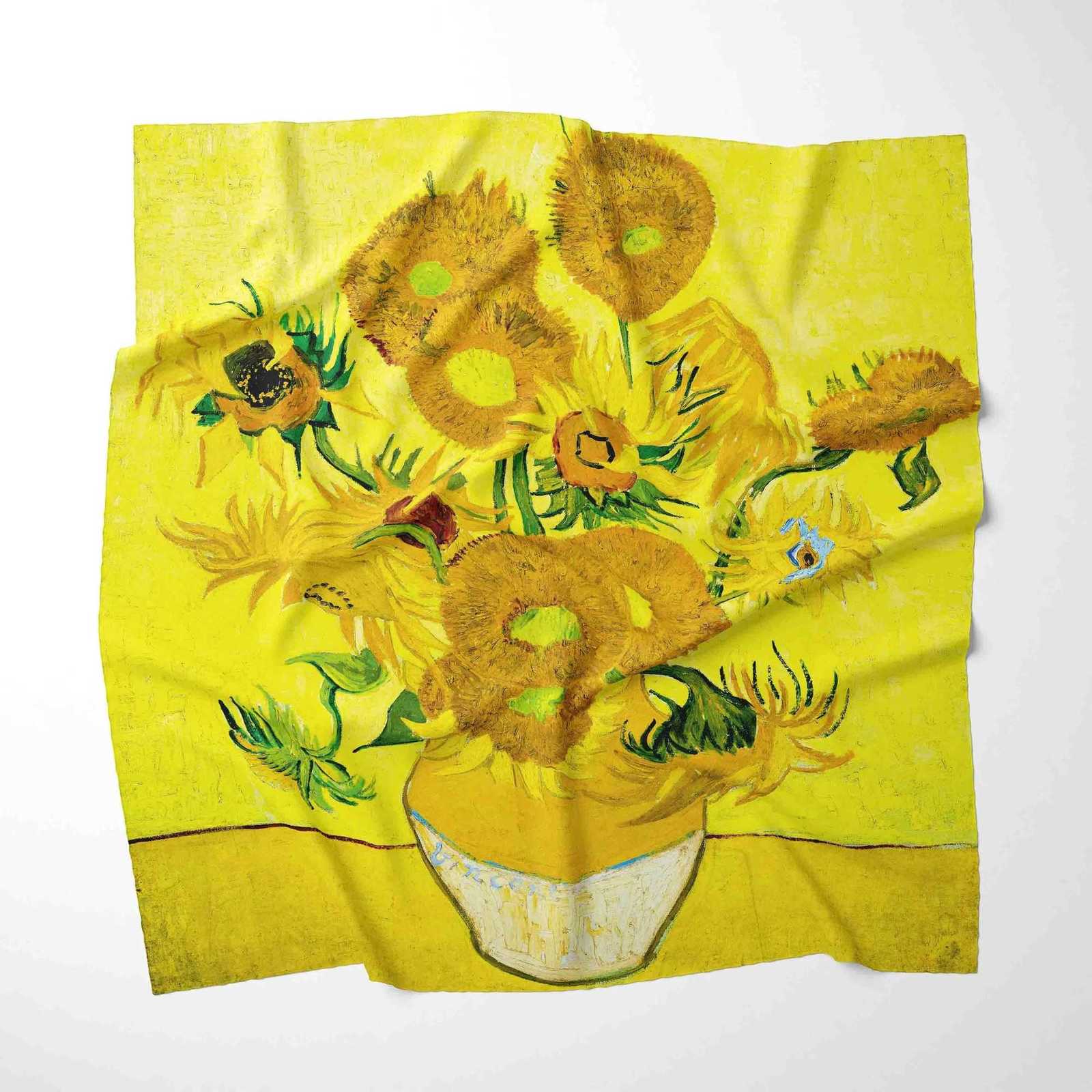 70CM 70CM Van Gogh Oil Printing Design Fashion Kerchief Floral Scarf with Wen Neckerchief Bufandas Fem Foard Shawl Wraps X260328