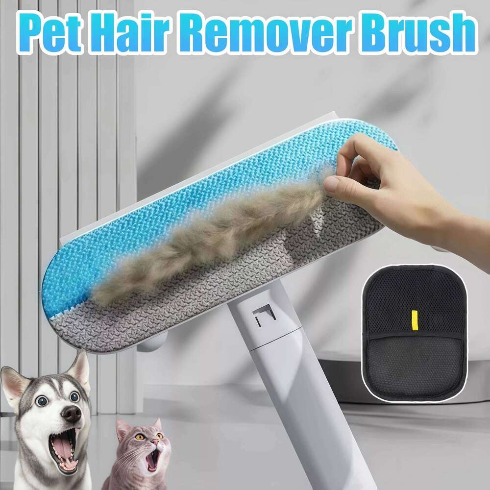 Pet Set Tool Reusable Static Removal Double-Sided Grooming Gloves Remove Dog Cat Fur Hair for Carpets Sofa