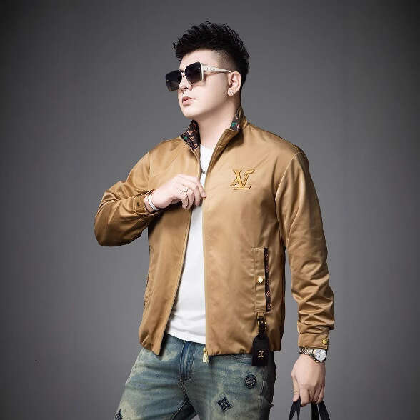 Men's Clothing 2026 New Spring Trend Jacket Casual Embroidered Coat Stand Collar Top