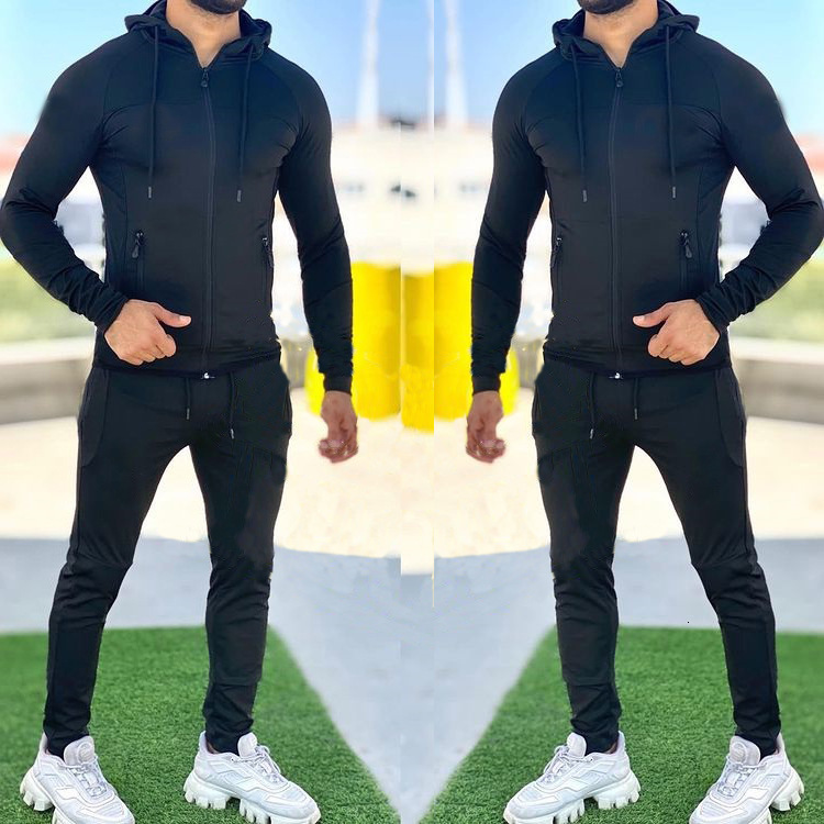 Amazon WISH cross-border e-commerce autumn men's fashion brand hooded sports sweatshirt set, casual and versatile